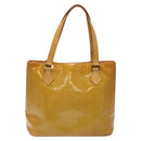 LOUIS VUITTON Monogram Vernis Houston Hand Bag Beige M91004 LV Auth hk2356-13