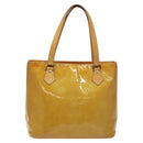 LOUIS VUITTON Monogram Vernis Houston Hand Bag Beige M91004 LV Auth hk2356-2