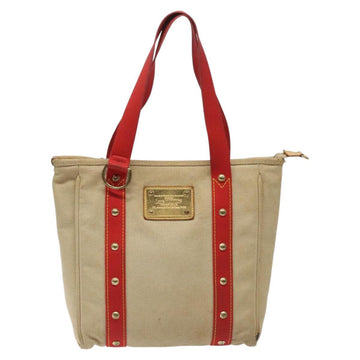 LOUIS VUITTON Antigua Cabas MM Tote Bag Beige Red M40035 LV Auth hk2365 - 0