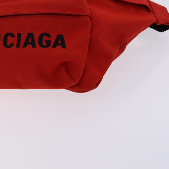 BALENCIAGA Wheel Waist bag Nylon Red 533009 Auth hk2377