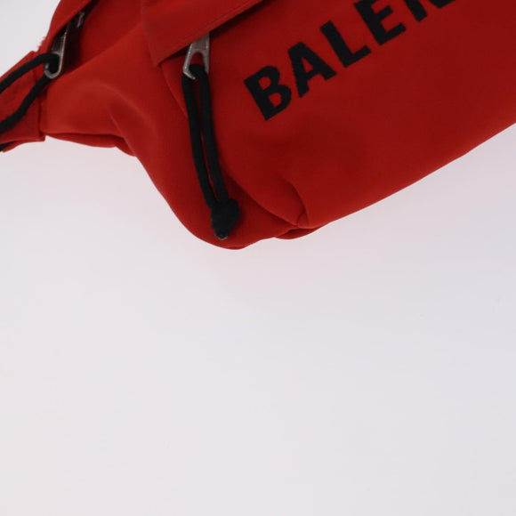 BALENCIAGA Wheel Waist bag Nylon Red 533009 Auth hk2377