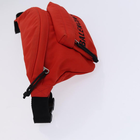 BALENCIAGA Wheel Waist bag Nylon Red 533009 Auth hk2377
