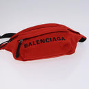 BALENCIAGA Wheel Waist bag Nylon Red 533009 Auth hk2377-5