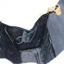 Salvatore Ferragamo Vala Chain Shoulder Bag Enamel Black Gold Auth hk2388-19