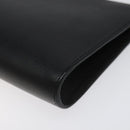 Salvatore Ferragamo Accessory Pouch Leather Black Gold Auth hk2391-8