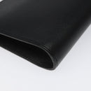 Salvatore Ferragamo Accessory Pouch Leather Black Gold Auth hk2391-15