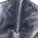 Salvatore Ferragamo Accessory Pouch Leather Black Gold Auth hk2391-19