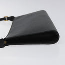 Salvatore Ferragamo Accessory Pouch Leather Black Gold Auth hk2391-4