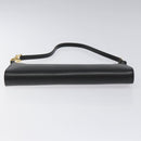 Salvatore Ferragamo Accessory Pouch Leather Black Gold Auth hk2391-5