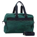 Burberrys Boston Bag Canvas 2way Green Auth hk2392-1