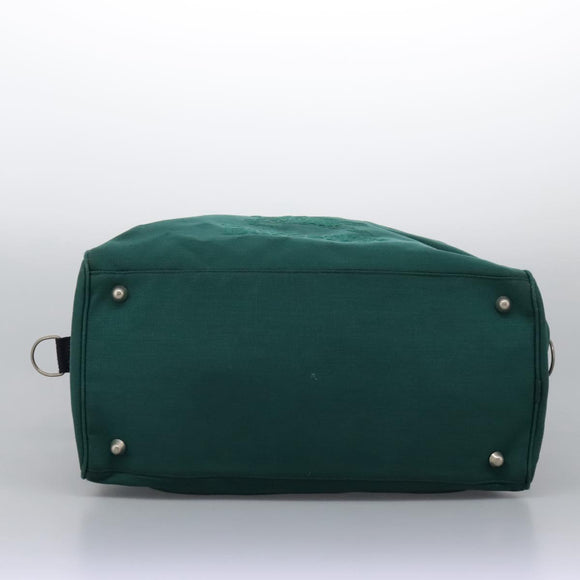 Burberrys Boston Bag Canvas 2way Green Auth hk2392