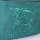Burberrys Boston Bag Canvas 2way Green Auth hk2392-15