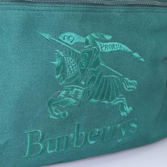 Burberrys Boston Bag Canvas 2way Green Auth hk2392