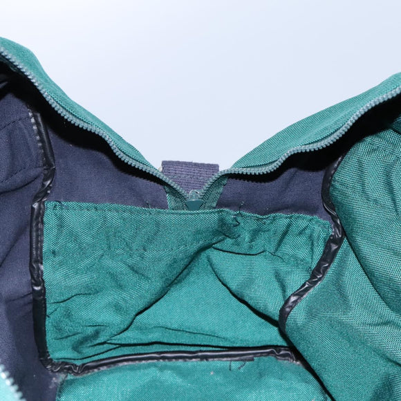 Burberrys Boston Bag Canvas 2way Green Auth hk2392