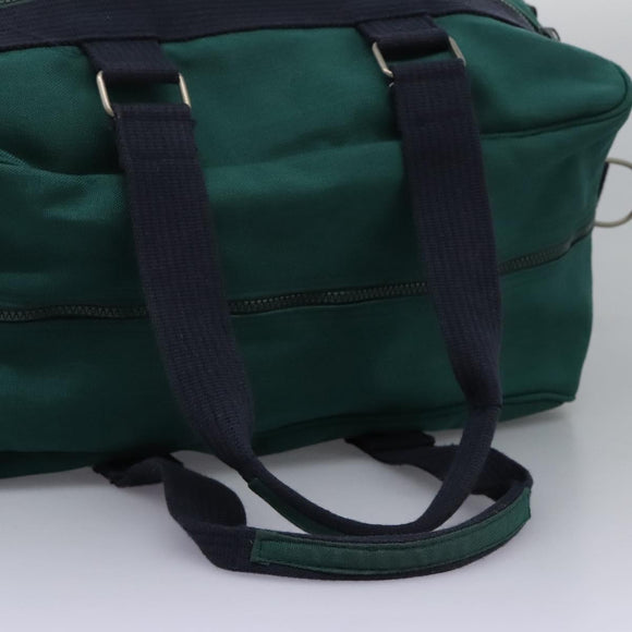 Burberrys Boston Bag Canvas 2way Green Auth hk2392