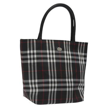 BURBERRY Nova Check Hand Bag Nylon Black Auth hk2393