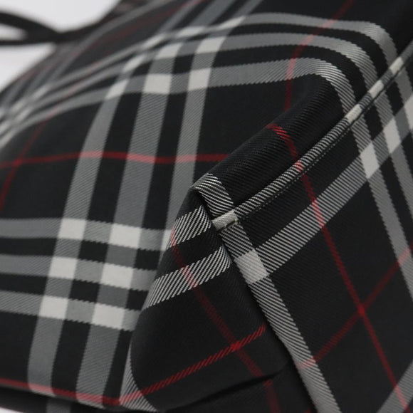 BURBERRY Nova Check Hand Bag Nylon Black Auth hk2393