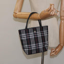 BURBERRY Nova Check Hand Bag Nylon Black Auth hk2393-19