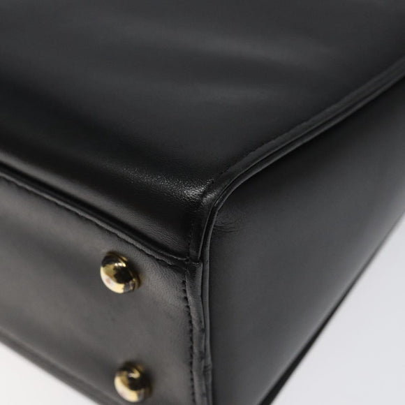 GIVENCHY Hand Bag Leather Black Auth hk2395