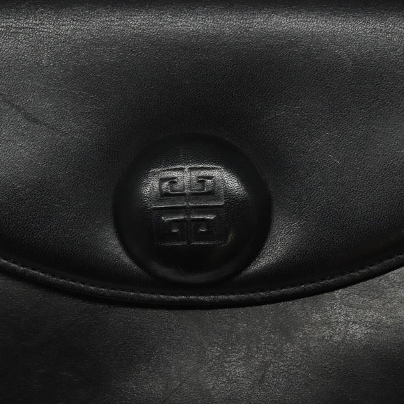 GIVENCHY Hand Bag Leather Black Auth hk2395