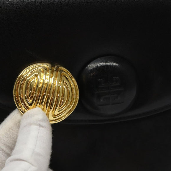 GIVENCHY Hand Bag Leather Black Auth hk2395