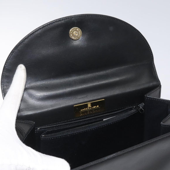 GIVENCHY Hand Bag Leather Black Auth hk2395
