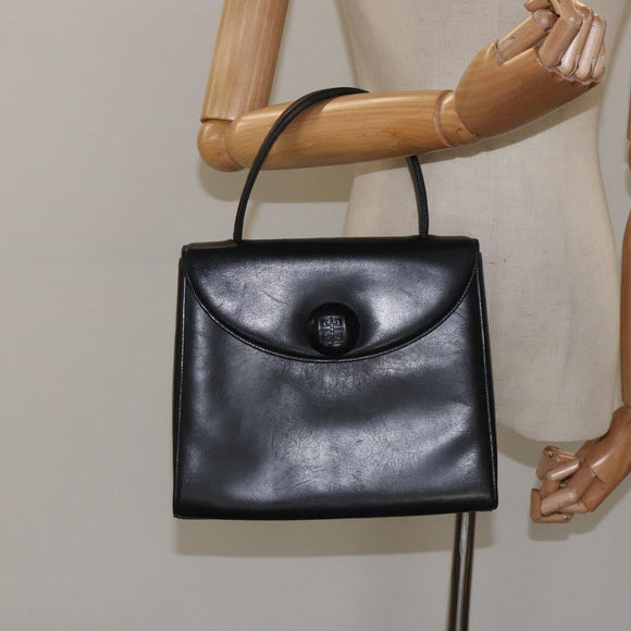 GIVENCHY Hand Bag Leather Black Auth hk2395