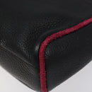 BVLGARI Hand Bag Leather Black Auth hk2396-9
