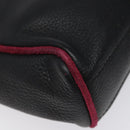 BVLGARI Hand Bag Leather Black Auth hk2396-14