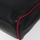 BVLGARI Hand Bag Leather Black Auth hk2396-12