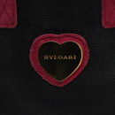 BVLGARI Hand Bag Leather Black Auth hk2396-10