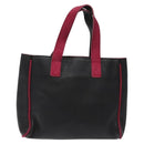 BVLGARI Hand Bag Leather Black Auth hk2396-3