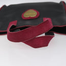 BVLGARI Hand Bag Leather Black Auth hk2396-7