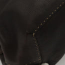 FENDI Celeria Hand Bag Leather Brown Silver Auth hk2399-15