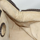 FENDI Celeria Hand Bag Leather Brown Silver Auth hk2399-17