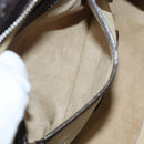 FENDI Celeria Hand Bag Leather Brown Silver Auth hk2399-20