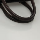 FENDI Celeria Hand Bag Leather Brown Silver Auth hk2399-7