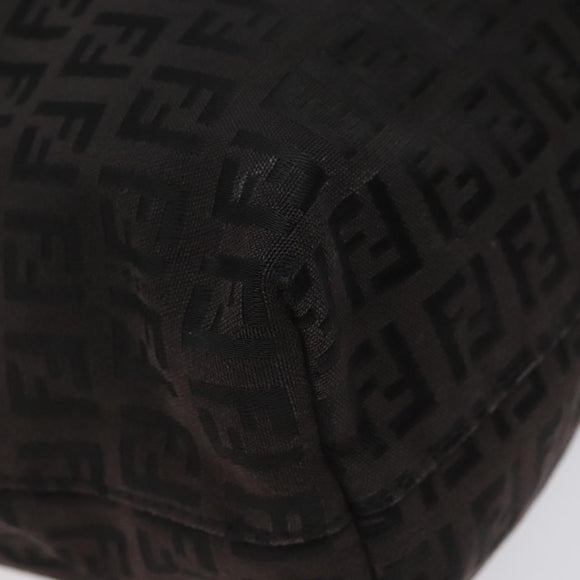 FENDI Zucchino Canvas Tote Bag Black Auth hk2404