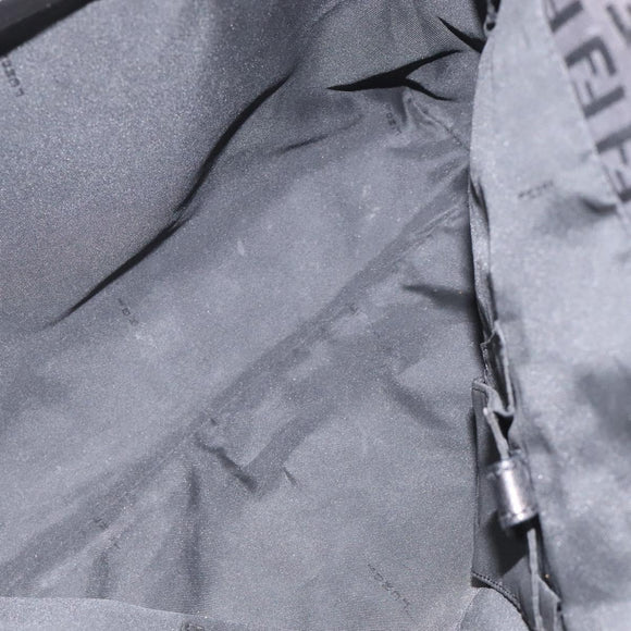 FENDI Zucchino Canvas Tote Bag Black Auth hk2404