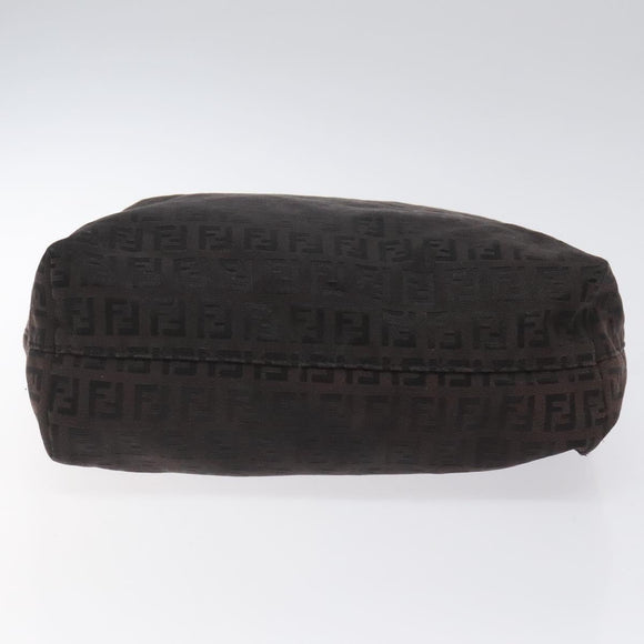 FENDI Zucchino Canvas Tote Bag Black Auth hk2404