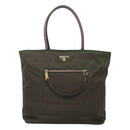 PRADA Tote Bag Nylon Khaki Gold Auth hk2406-13