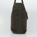 PRADA Tote Bag Nylon Khaki Gold Auth hk2406-3