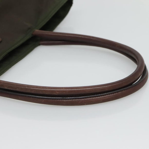 PRADA Tote Bag Nylon Khaki Gold Auth hk2406