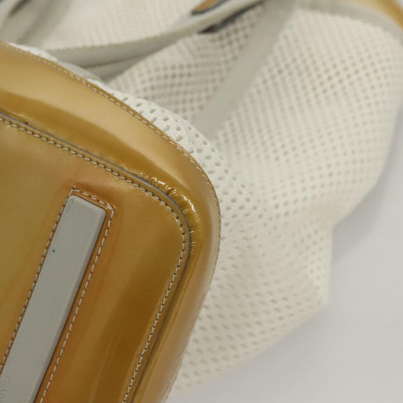 PRADA Shoulder Bag Nylon White Silver Auth hk2408