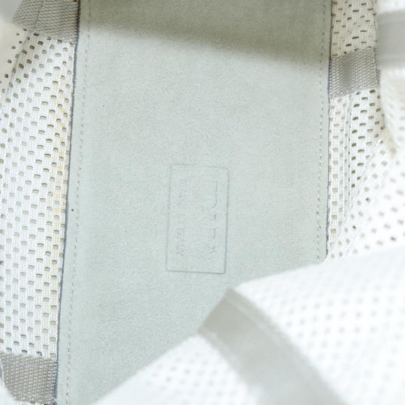 PRADA Shoulder Bag Nylon White Silver Auth hk2408