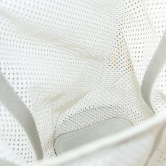 PRADA Shoulder Bag Nylon White Silver Auth hk2408