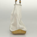 PRADA Shoulder Bag Nylon White Silver Auth hk2408-4