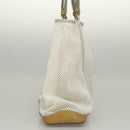 PRADA Shoulder Bag Nylon White Silver Auth hk2408-5