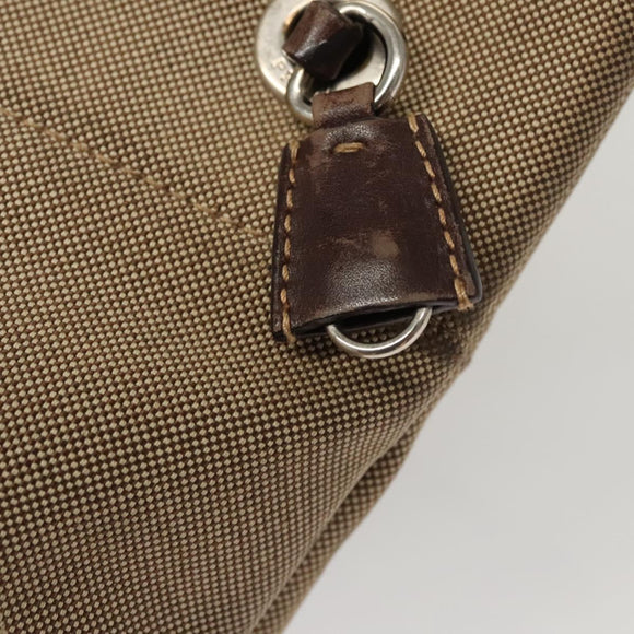 PRADA Shoulder Bag Canvas Beige Auth hk2410
