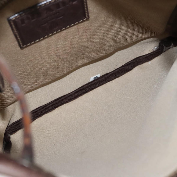 PRADA Shoulder Bag Canvas Beige Auth hk2410